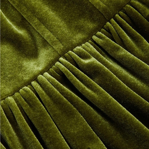 Cider Olive Green Midi Dress velvet ren faire cosplay cottagecore - Picture 6 of 9